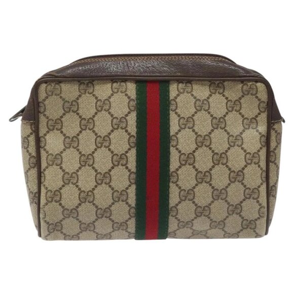 GUCCI GG Supreme Web Sherry Line Clutch Bag - Picture 1 of 15